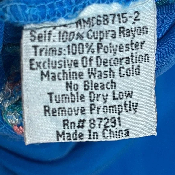 JOHNNY WAS Blue Embroidered Tunic Top Long Sleeve V Neck Floral Geometric - Picture 10 of 10